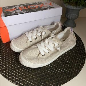 Roxy Light Tan Lace-Up Sneakers